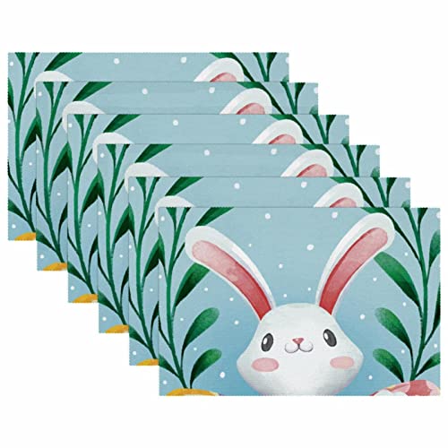 Set de table lapin lavable pour table à manger conviviale - 6