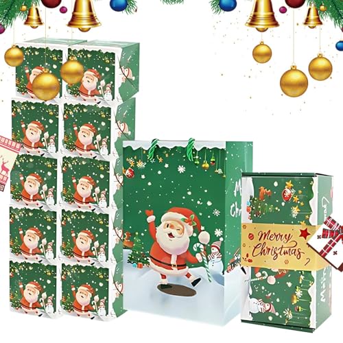 Caja Cumpleaños 10 Unidades - Cajas de Navidad Alegres | Decoración Fantasía con Bolsa y Estuche para Celebración de San Valentín Cumpleaños y Fiestas