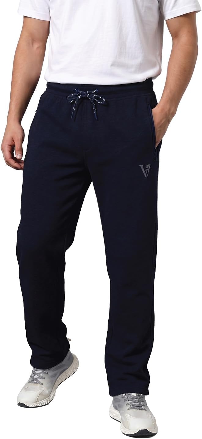 Van Heusen Menโs Track Pant | Side Zipper Pockets |Mid-Rise| Comfort Fit | Cotton Blend | Breathable & Casual | Easy Stain Release| Anti-Static Fabric | Activewear | Drawstrings | Style 50052