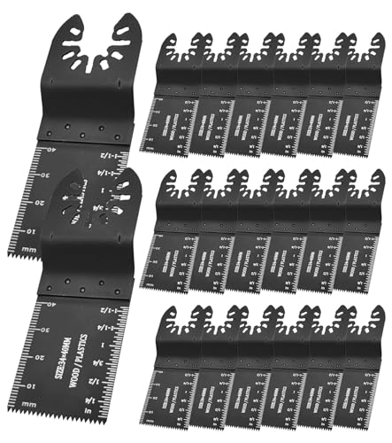 Ensemble de 20 Lames Universelles pour Outils Multifonctions Scie Oscillante,Saw Blades Accessoires à dégagement Rapide Compatibles pour la Coupe de Bois et...