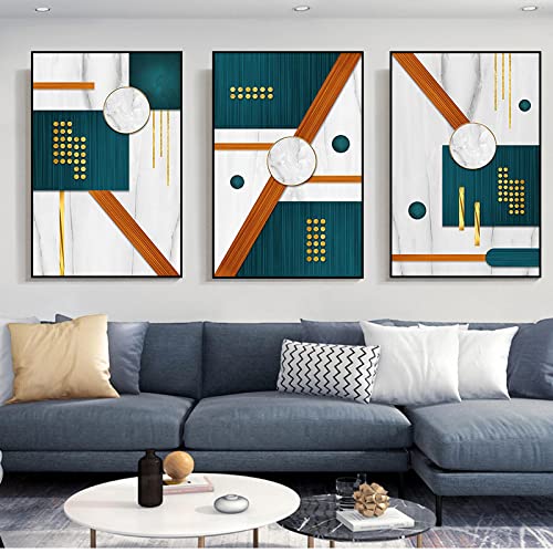 Art mural abstrait géométrique de qualité supérieure ensemble de 3 toiles d'art moderne