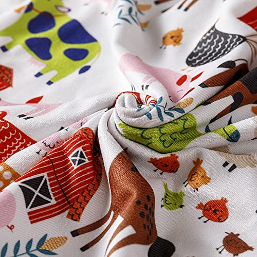 Toddler Girls Farm Cow Egg Animal Printed Dress Sleeveless Ruffle Bottom Summer Dresses 1-7Y4