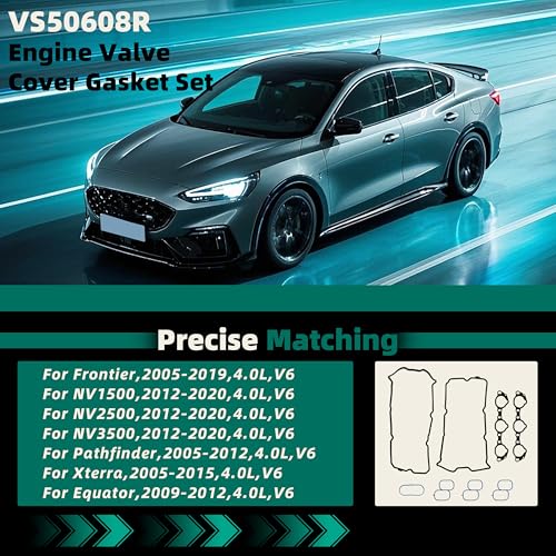 Image of Engine Valve Cover Gasket Set for Nissan Frontier 05-19,for Nissan NV1500 /2500 /3500 12-20,for Nissan Pathfinder /Xterra 05-15,for Suzuki Equator 09-12,4.0L,V6,OE MS19453 MS19031 MS964542
