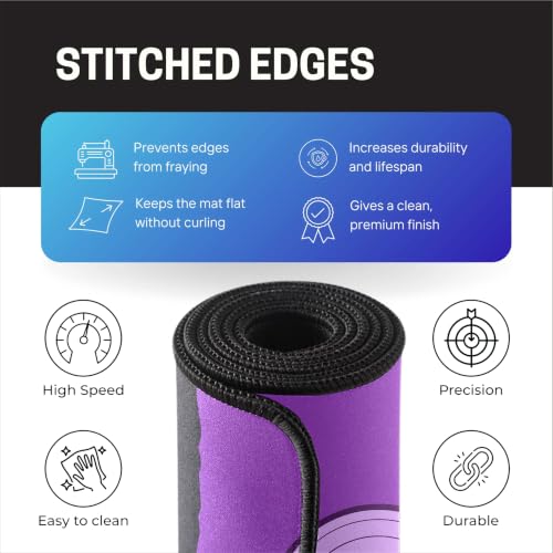 Image of Purple Shadow Warrior Mouse Pad 12x32Inch 3mm Extended Gaming Desk Mat with Anti-Slip Rubber Base Mousepad for Smooth Surface Desk pad for PC & Laptop Use Waterproof & Stiched (Black /Purple)