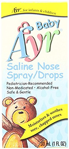 Baby Ayr Saline Nose Spray/Drops, 1-Ounce Spray Bottles (Pack of 3)
