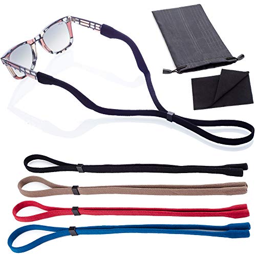 Sunglasses Straps 4 Pack Adjustable Universal Fit for Kids and Adults with Bonus