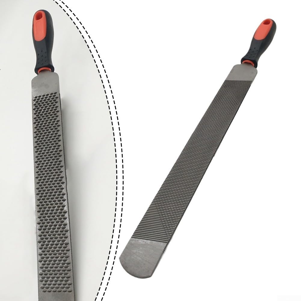Lima de herradura de 14 pulgadas para herradores y veterinarios, escofina de acero al carbono de doble cara con mango antideslizante, eliminación rápida de materiales, agarre ergonómico, adecuada para