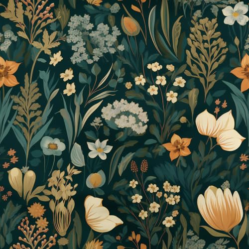 Orainege Vintage Floral Peel and Stick Wallpaper Boho...