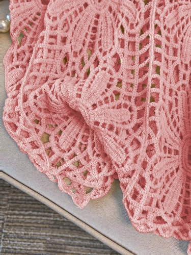 Image of MakeMeChic Women's Plus Size Crochet Tops Boho Beach Cover Ups | Summer, Vacation, Crochet Sweater, Swimsuit Coverups