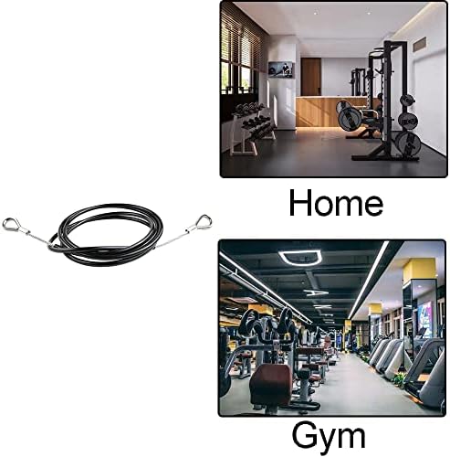 Vigtayue Fitness Pulley Cable 2.5M 98 Inch Thick 6mm Steel Wire Rope Replacement Cable Cord with Double Loops for Cable Machine DIY Home Gym Pulley Attachments