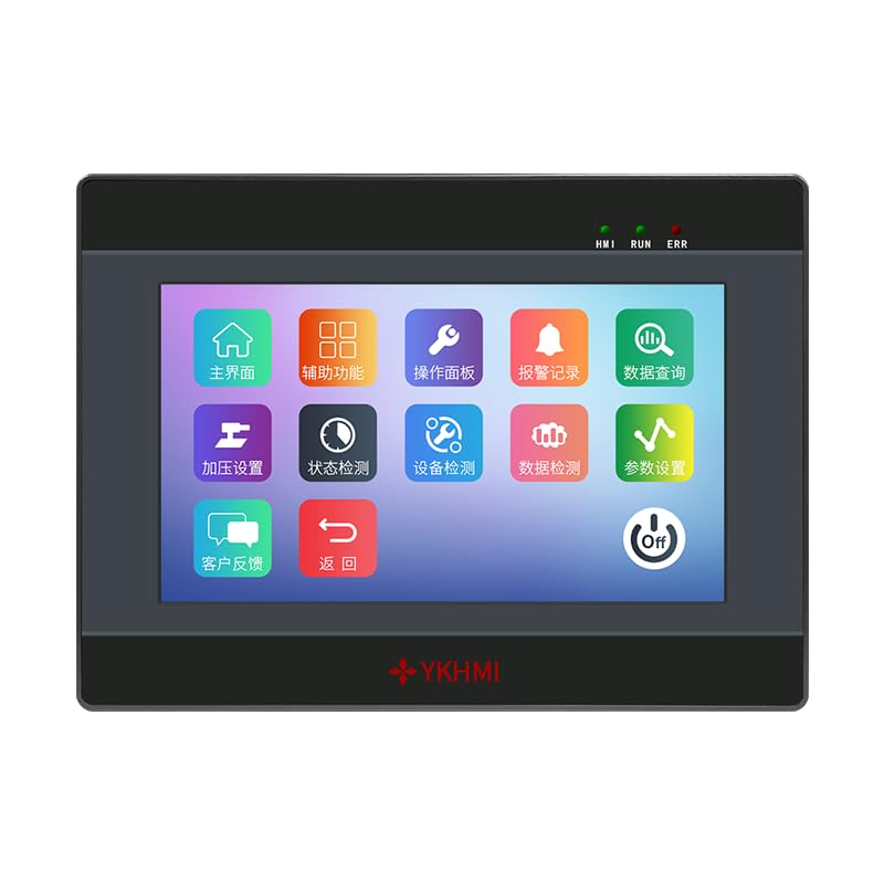 7 Inch PLC HMI All in One Integrated Programmable Logic Controller, 12 Input 10 Relay Output, 2 High Speed Input & Output 100KHz (22MR-F700-FX-A)