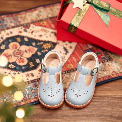 Image of GINFIVE Toddler Girls Dress Shoes Little Kids Flats School Mary Janes Shoes