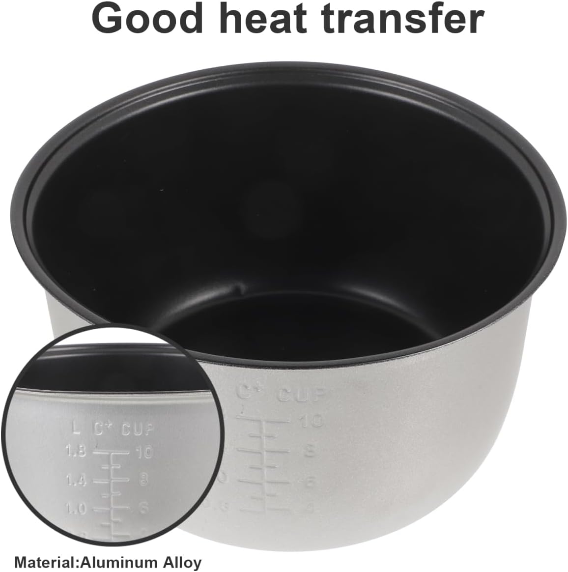 4L Rice Cooker Liner Non Stick Aroma Inner Pot Rice Electric Cooker Accessories for Home Kitchen Shop,Aluminum Alloy