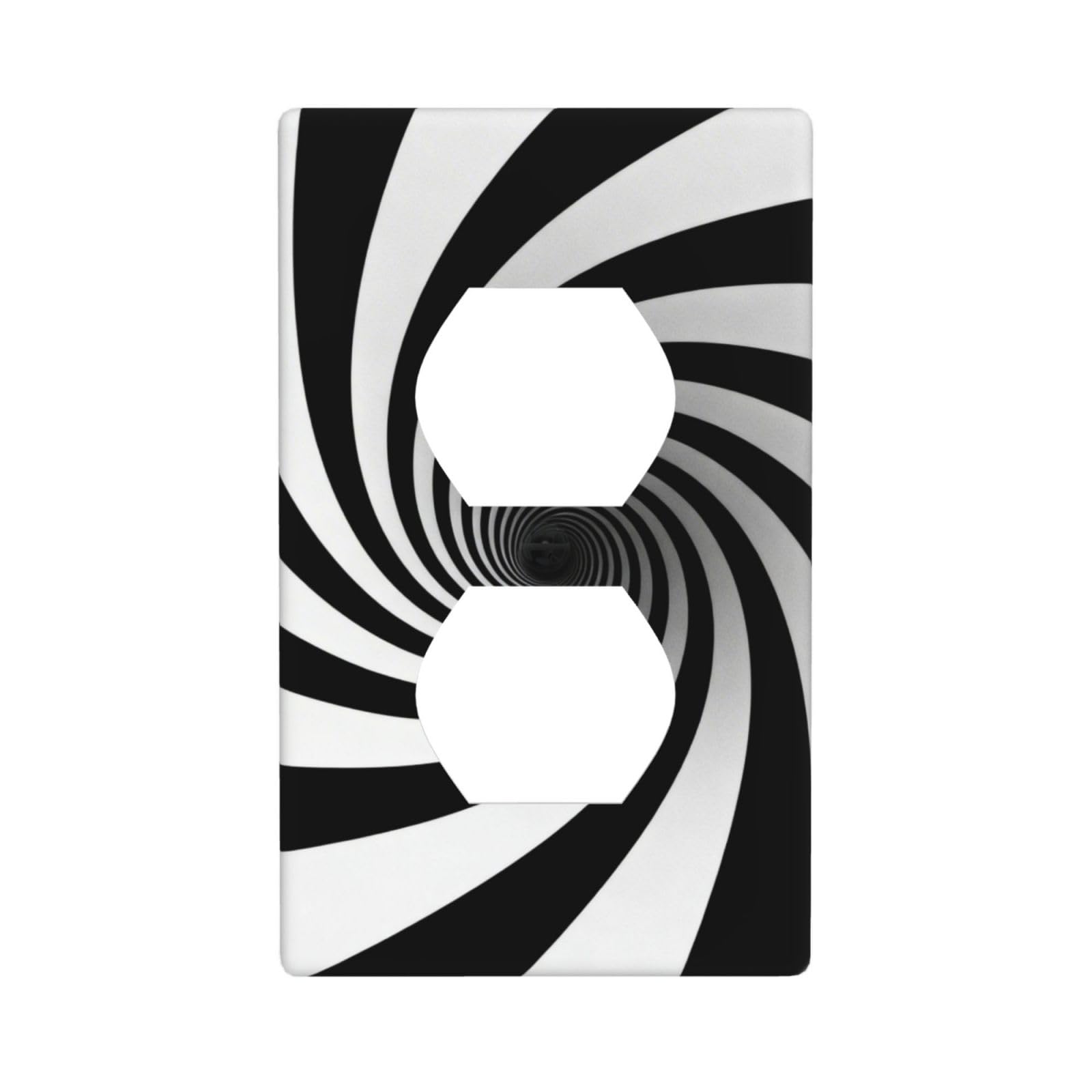 Infinite Spiral Vortex Decorative Switch Plate Cover-Unbreakable Polycarbonate Wall Plate for Home Office, 1 Gang with Screws