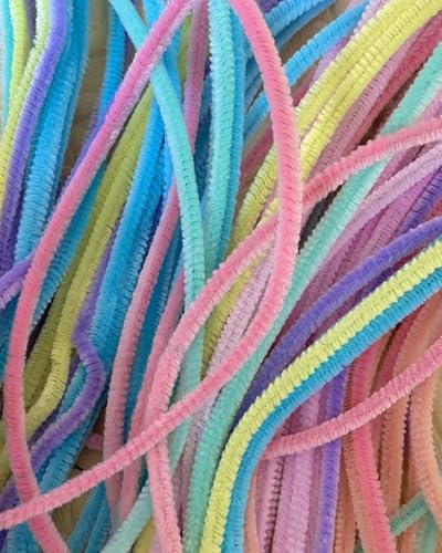Image of TRAIS Pipe Cleaners Pastel for Crafts (100 PCS) | Soft Chenille Stems for DIY Art & Craft, Flexible Fuzzy Bendable Sticks for Kids Craft, School Projects & Decoration Supplies (Any 4-5 Colors)