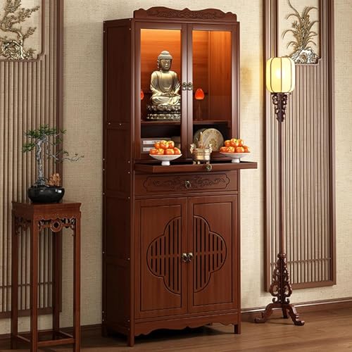 Table dautel bouddhiste avec rangement pour optimiser un petit espace