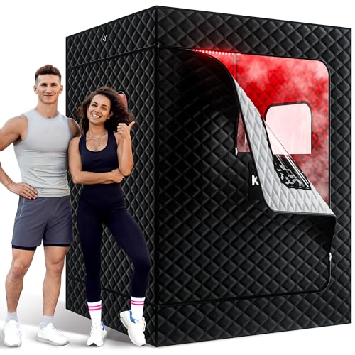 KASUE Upgraded 2 Person Sauna Box, Portable Infrared Sauna with