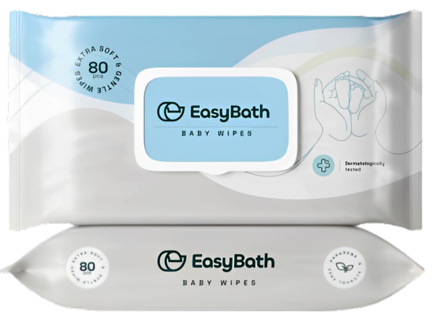Easy Bath Wet Wipes | Soft Bed Bath Wipes | 10 Large Wipes/Pack (32 x 32 cm) | Alcohol-free & Clinically Safe | Pack of 5 (50 wipes)