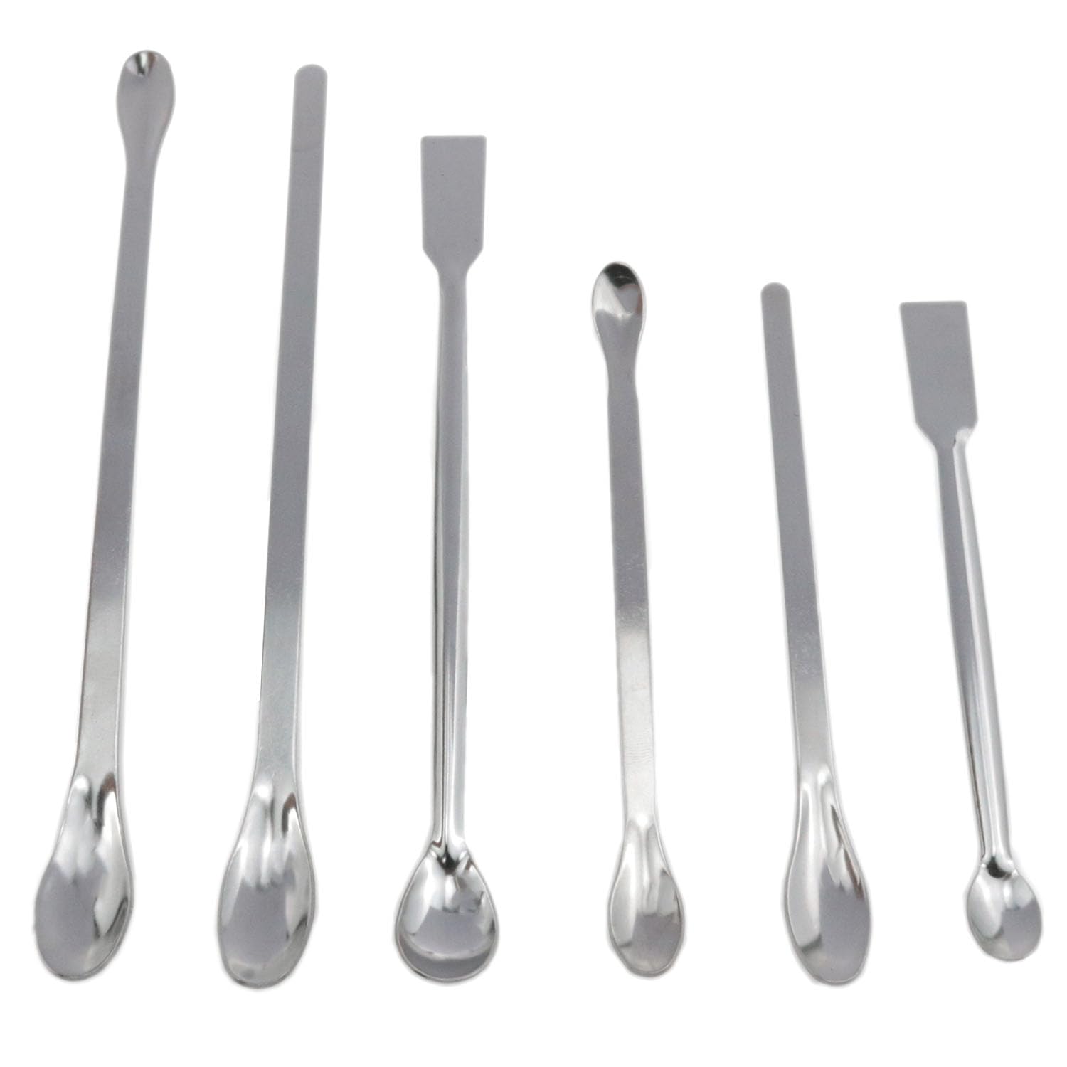 Meuey Lyot 1 Set of Stainless Steel Micro Laboratory Sampling Spoon Spatula Spoon Combination Reagent Spoon Long Handle Micro Spoon Laboratory