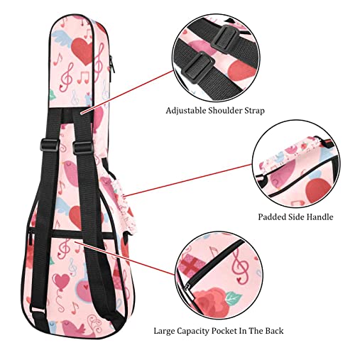 Housse pour ukulélé rétro avec motif notes de musique et oiseaux – Rembourrage en éponge de 10 mm d’épaisseur – 53,3 cm… - Les Beatles, Paul McCartney, John Lennon, RIngo Starr, George Harrison Housse pour ukulélé rétro avec motif notes de musique et oiseaux - Rembourrage en éponge de 10 mm d'épaisseur - 53,3 cm… – Image 4
