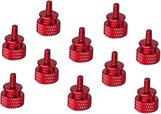 KJHBV 10pcs Chassis Thumb Screws Knurled Thumbscrews Computer Case Thumbscrew PC Screws Computer Screws Computer Chassis Screw Chassis Fixing Screw Computer Accessory Red Aluminum Alloy