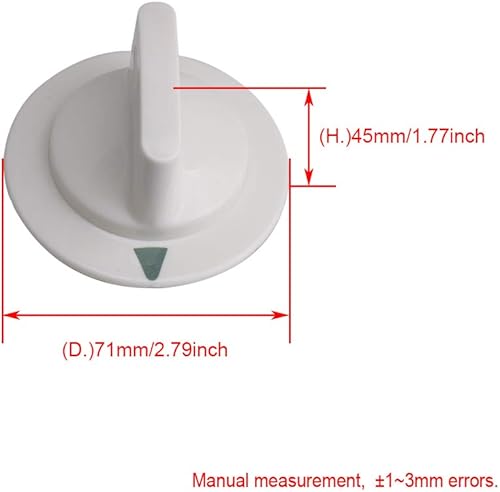 Miniatura 5 de WE1M652 Temporizador de secadora Perilla de control Secadora Eje D para 212D1721 AP3995164 y PS1482196