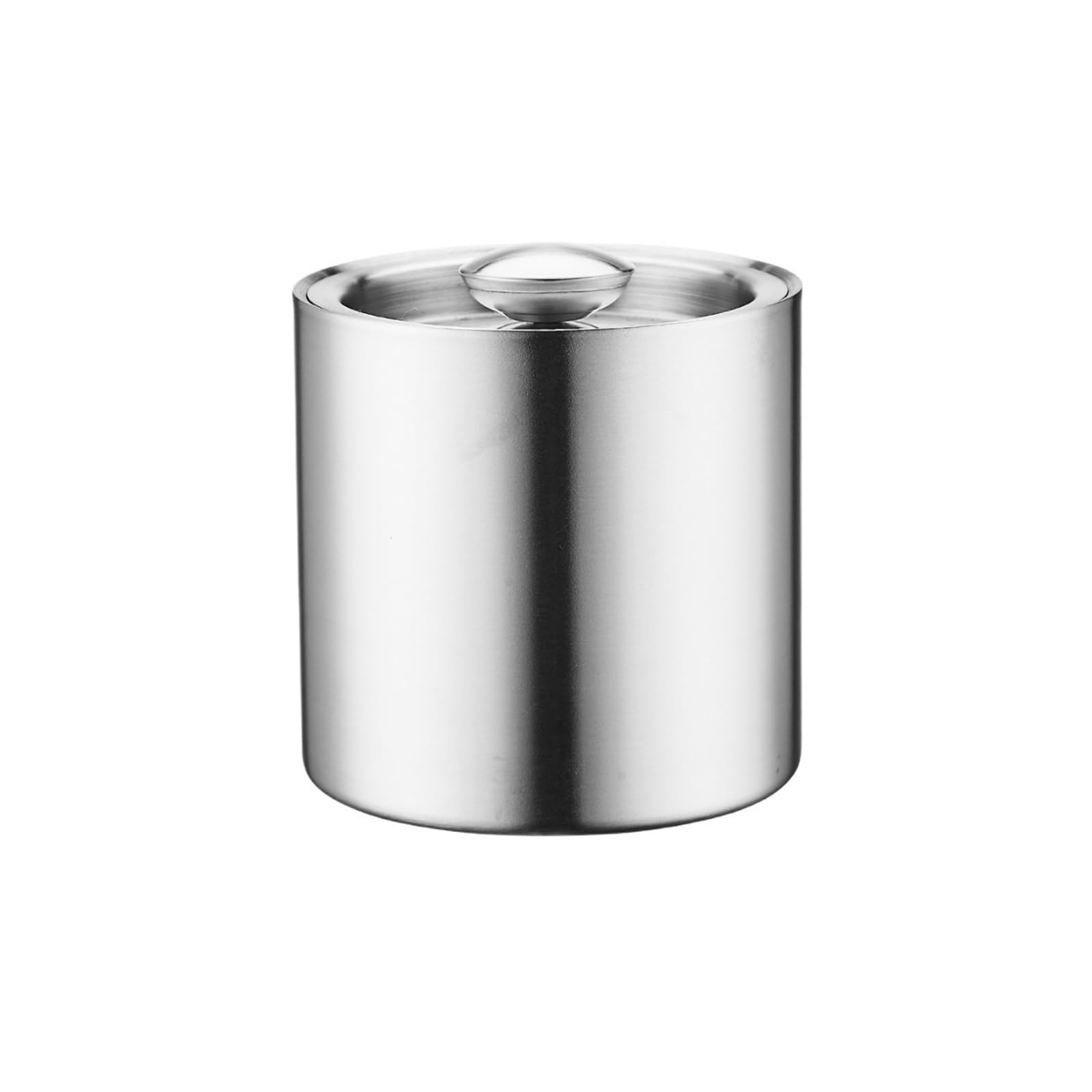 Cubo de Hielo Acero Inoxidable Doble Capa con Tapa, Accesorio for Bar, Fiestas, champán para Botellas de Vino o champán(Grande)