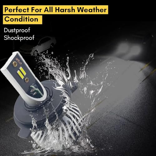 Image of H4 LED Headlight Bulb 30W AC /DC Dual Color White & Yellow High Brightness LED Lamp with Quick Heat Dissipation - Universal Headlight for Bike & Car (Pack Of 1)