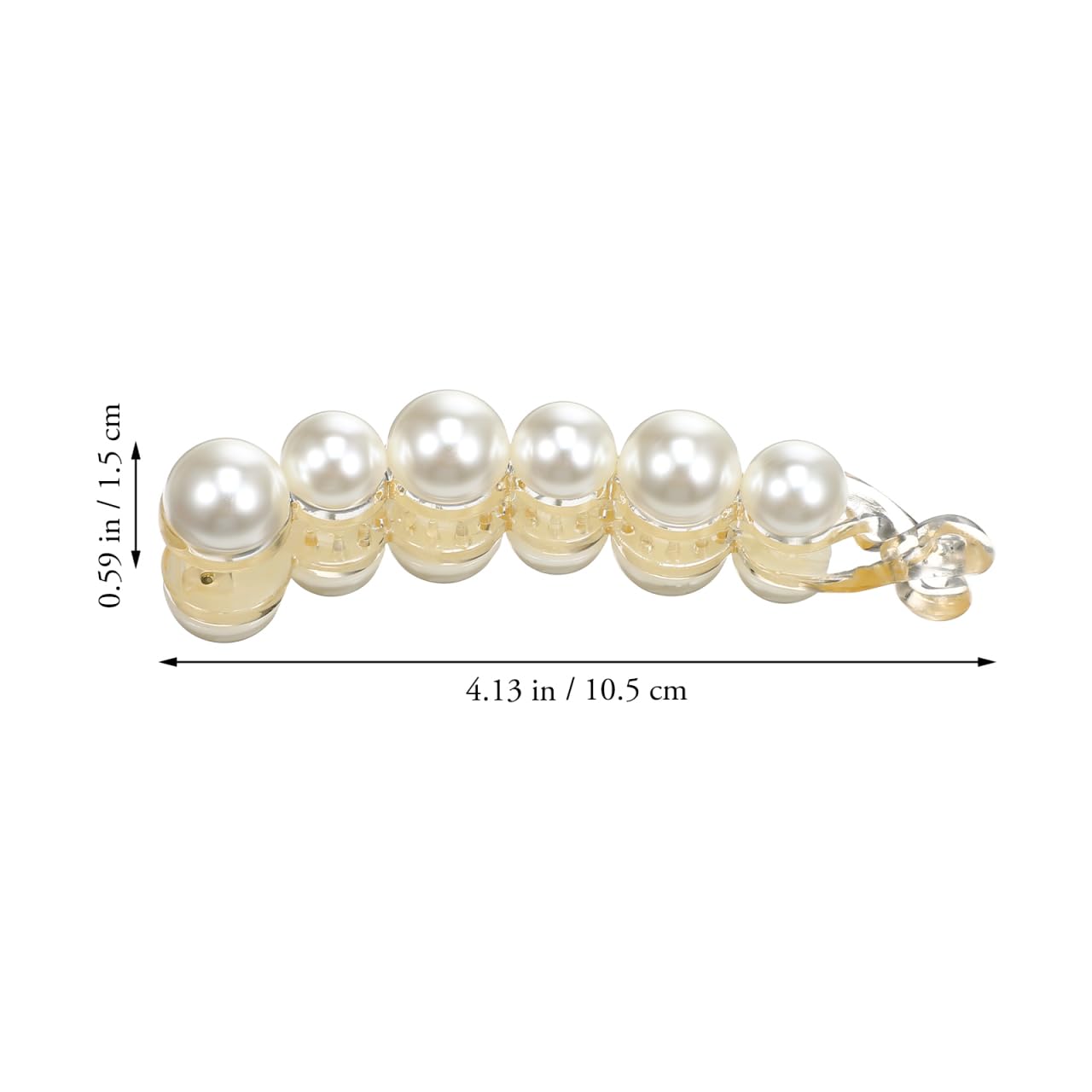 FRCOLOR Pearl Banana Hair Clip – French Ponytail Comb Barrette for Thick or Fine Hair Elegant White Accessory for Damage-Free Clamp Women & Girls (White)