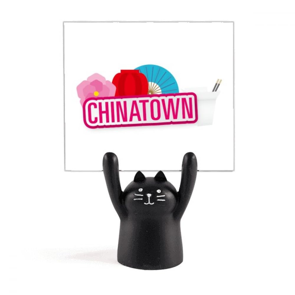 Support de mémo en forme de chat noir pince note de bureau