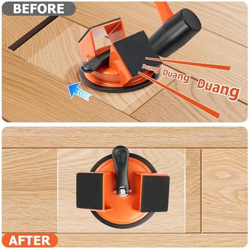 Floor Gap Fixer Tool Heavy Duty Suction Cup for Laminate Vinyl LVP Wood Flooring Gap Repair Kit with Plank Grabber - 4