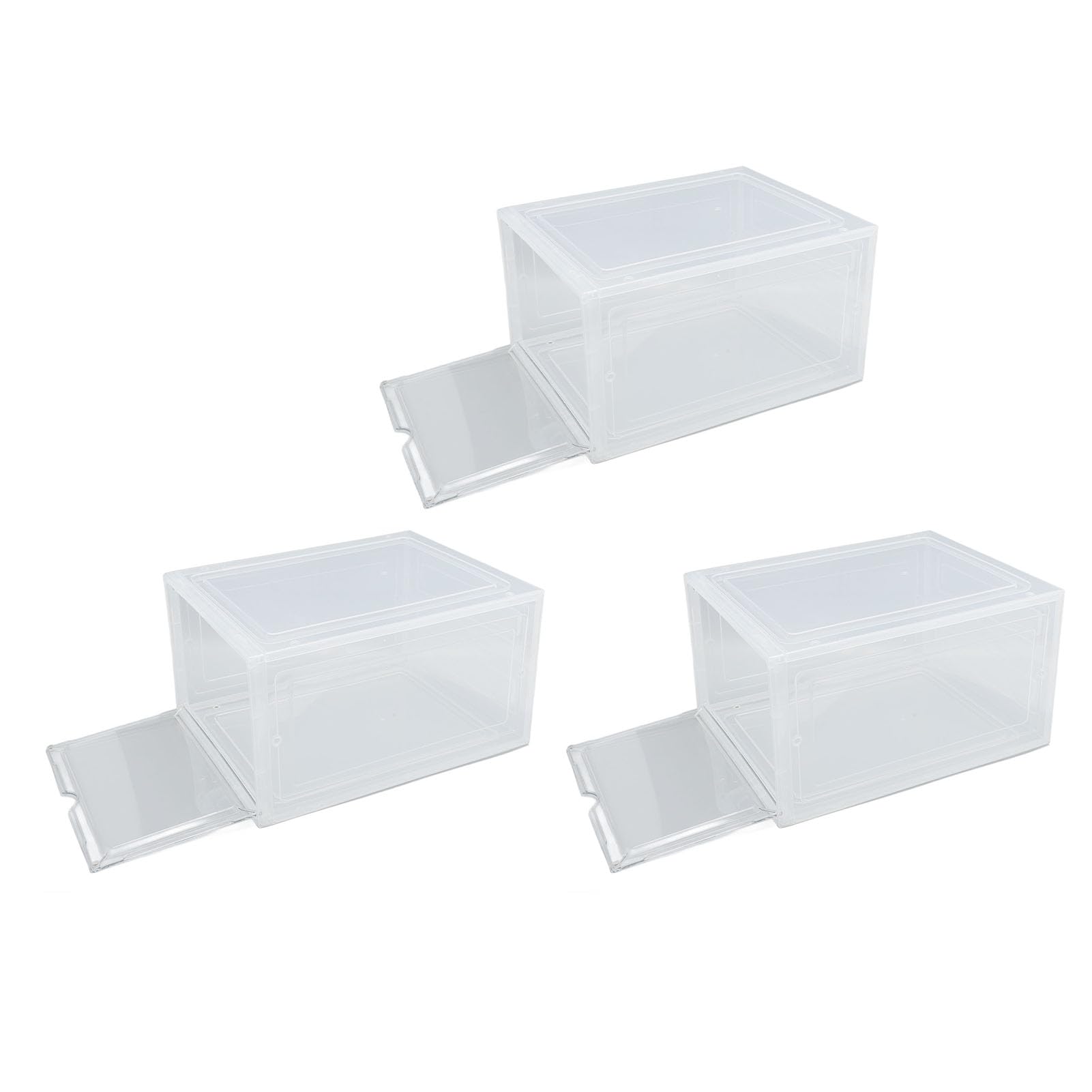 Sorandy Caja de Almacenamiento de Zapatos, Organizador de Zapatos Apilable Transparente con Apertura Lateral Gruesa y Puerta Frontal Magnética para, Ropa, Sombreros, Juguetes, 34,5x27,2x19cm