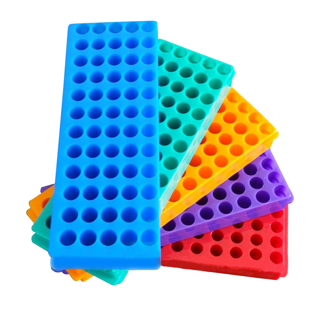 Portaprovette Da Laboratorio In Plastica - 50 Pozzetti Per Provette Da 10ml/15ml/50ml | Colore Blu - Foto 12