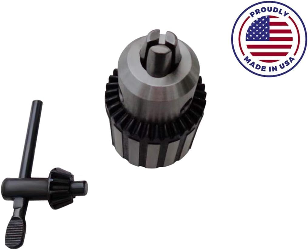 DNLK 1/2 Drill Chuck Upgrade & Key Compatible with Ryobi DP100 DRILL PRESS - Heavy Duty Drill Chuck - Replacement Drill Chuck