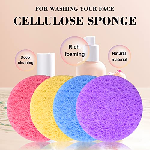 Spunspon 50-Count Facial Sponges Compressed Natural Cellulose Sponge Round Shape Face Sponge for Face Cleansing Exfoliating and Makeup Removal - Image 2