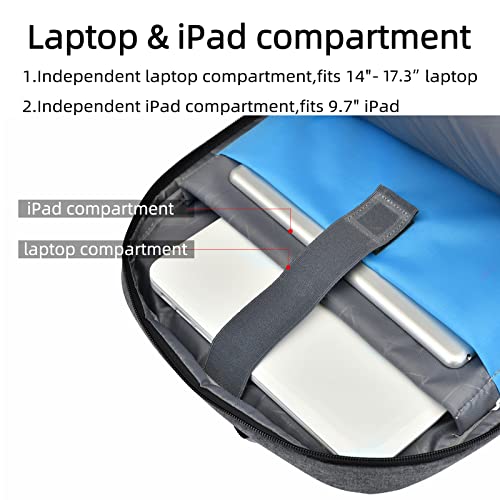 Image of DUSLANG 17 Inch Laptop Backpack for Travel Water Resistant College Backpack for Men Laptop Bag with USB Charging Port