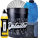 Kit Lavagem Desengraxante V-Mol 500ml Vonixx + Balde com Separador Particulas + Toalha de Secagem e Luva Microfibra