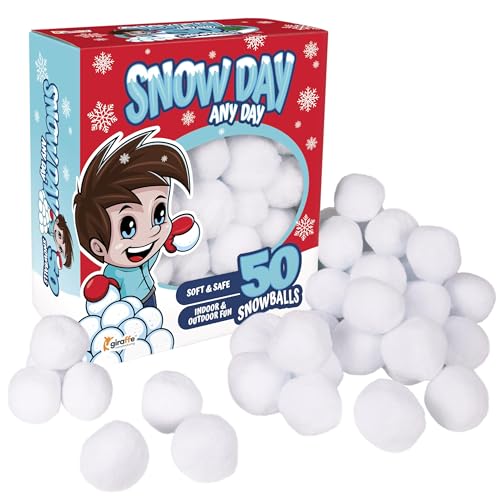 Giraffe 2.5 Inches Jumbo Fun Fake Snowball 50 Pack for