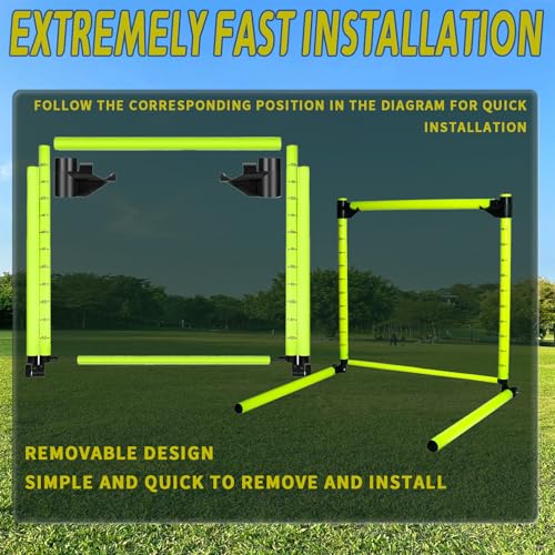 image for pindaprda 3PC Adjustable Hurdles with 3 Carring Bags, Detachable Agili