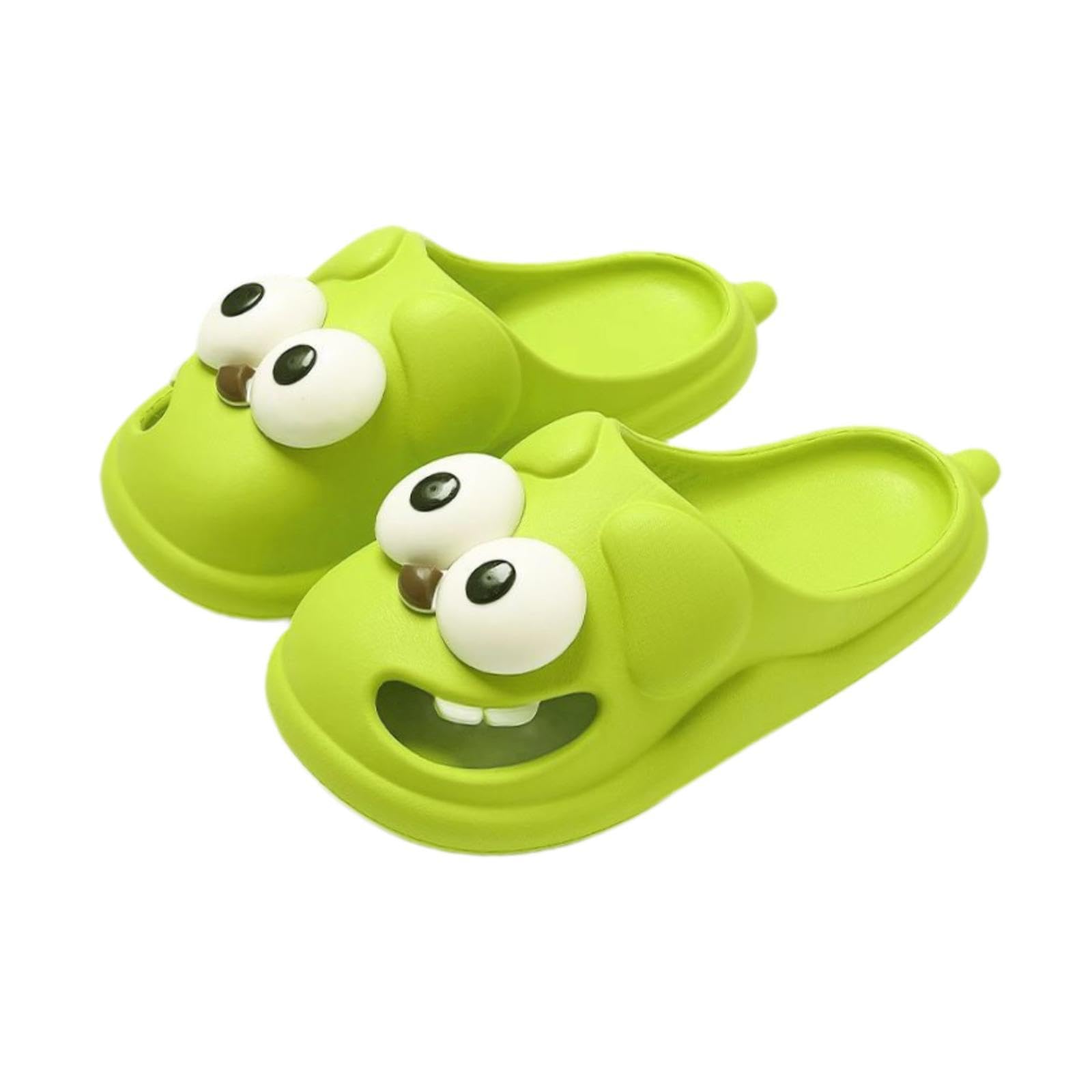 trendynest Big Eyed Dog Shaped Slippers Summer For Public Shower Outdoor Beach Bathroom Green 38 To 39 | Womens Shoes | Slippers-picture-31