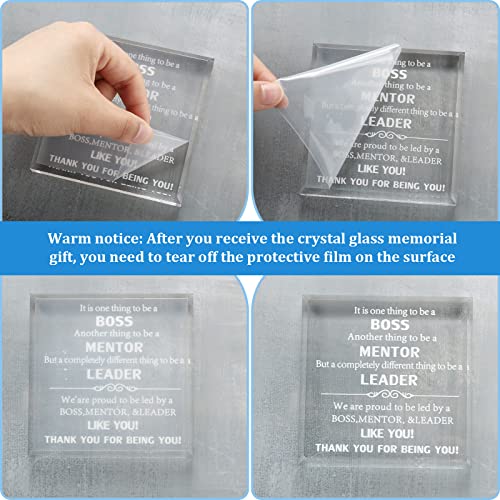 Boss Day Gifts For Women Men Crystal Acrylic Thank You Boss Gift Leaving Going Away Retirement Gifts Boss Lady Desk Gifts Appreciation Gift Plaques For Boss's Birthday Paperweight Keepsake (Square) #TOP3