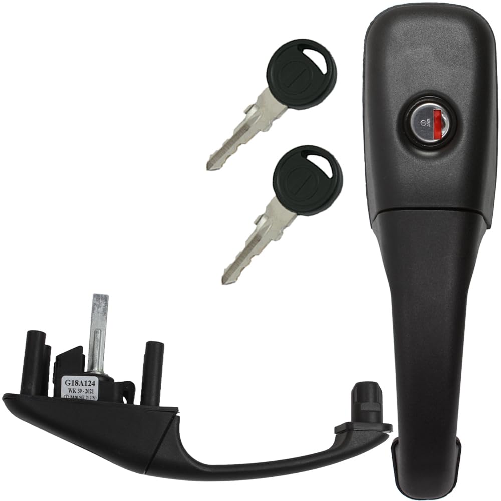 Serratura esterna per porta per roulotte, camper, caravan, colore: nero