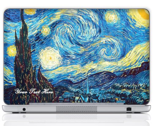 Image of Custom Design Personalized Laptop Skin Sticker Cover Art Decal, Customize with Your Name or Text (14 Inch, The Starring Night)