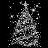 SUPERDANT Weißer Weihnachtsbaum Zum Aufbügeln Strass Transfer Weihnachtszeit Aufbügel Aufkleber T Shirt Wärmeübertragung Hotfix Aufkleber Kleidungsreparatur Kristall Patch Für Kleidungstaschen