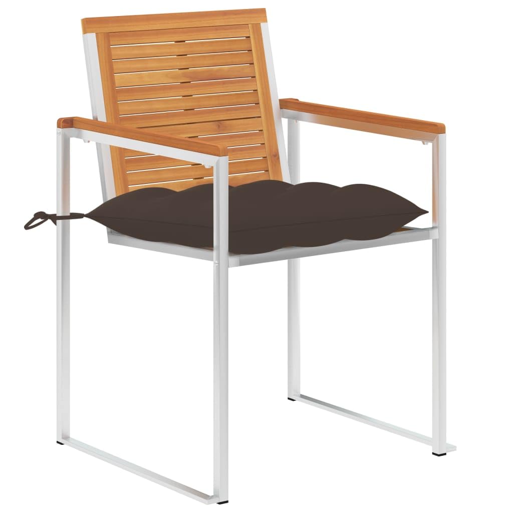 3061511 Sedie da Giardino 2 pz con Cuscini in Legno Acacia e Acciaio Testata in Legno,Testata Letto Matrimoniale Muebles Dormitorio Spalliera Letto Testiere per Letto Matrimoniale