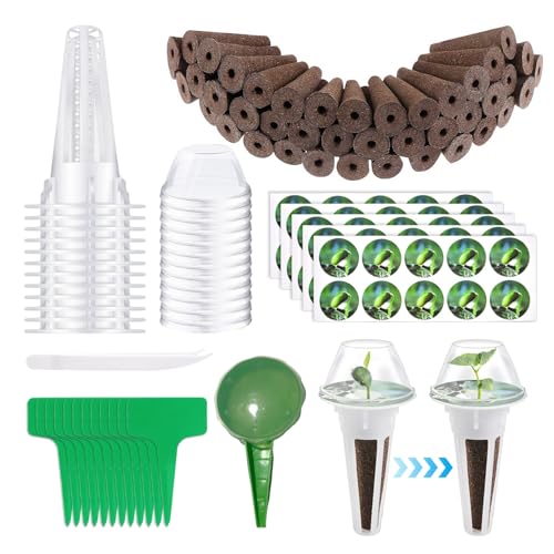 138 Pièces Hydroponiques Kits pour Systèmes Cultures 12 Panier Hydroponie