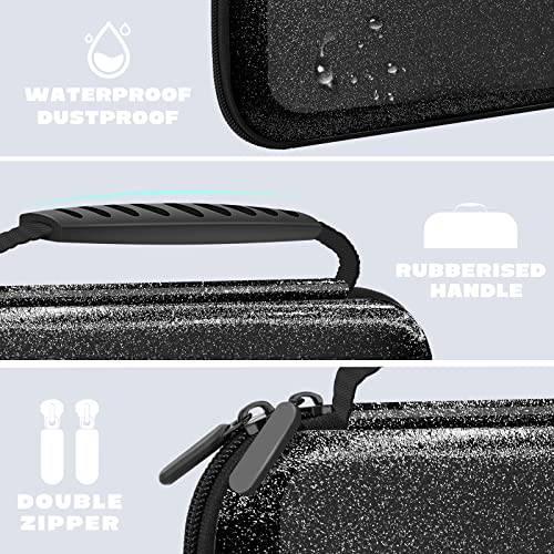 Image of homicozy Glitter Carrying Case Compatible with Nintendo Switch OLED & Switch Console,Black Protective Hard Travel Case Shell Pouch for Nintendo Switch Console /Accessories,Switch Gaming Cases for Girls