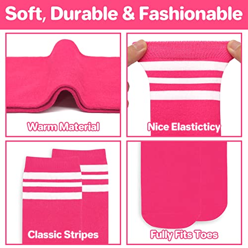 qikqik 4 Pairs Toddler Soccer Socks Kids Soccer Socks for Girls Boys Baseball Socks Toddler Knee High Socks Cotton Tube Socks4