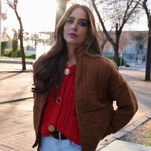 Image of YBSKG Womens Crochet Knit Top Sleeveless Button Down Crop Top Open Front Sweater Cardigan Vest with Pockets