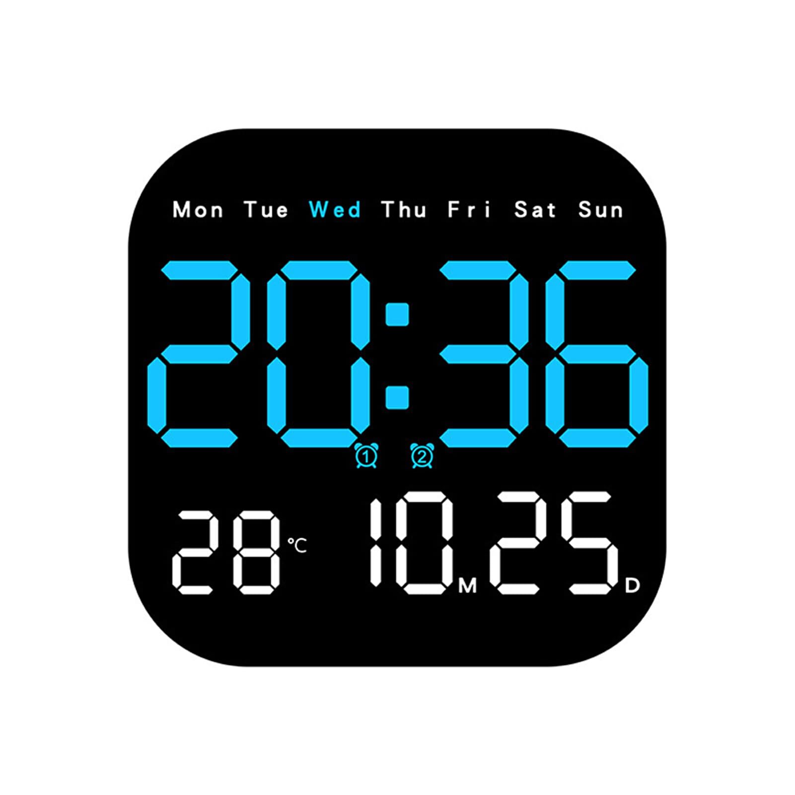 Horloge LED Bleue Télécommandée : Lisibilité Maximale pour Senior